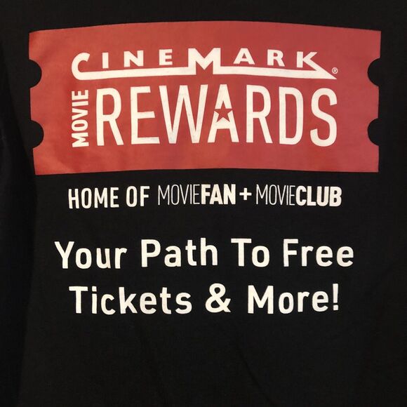 Cinemark Rewards Small Polo Shirt Movie Fan+ Employee Uniform Black Double Sided - Picture 3 of 7